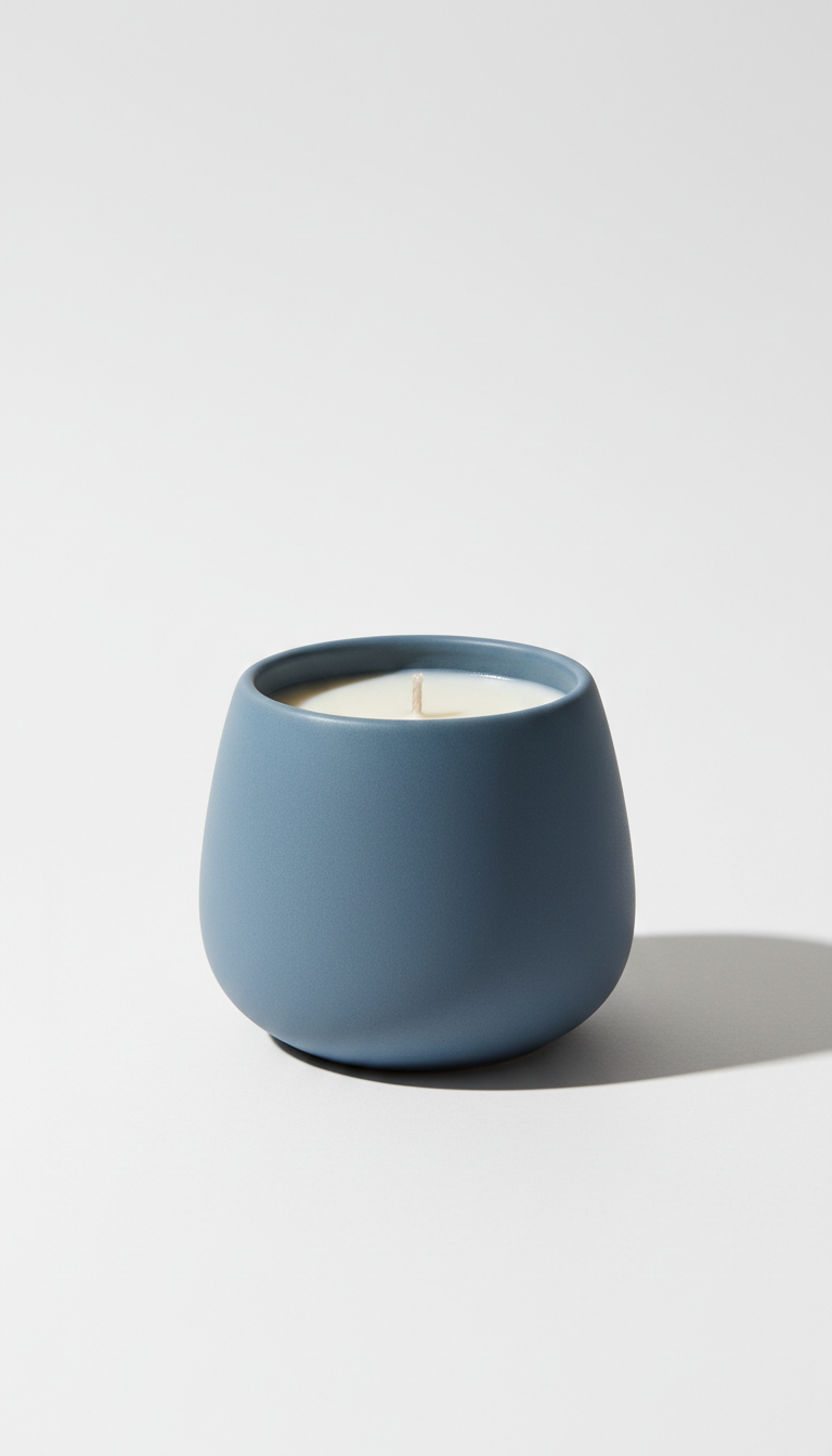 Slate blue signature vessel candle