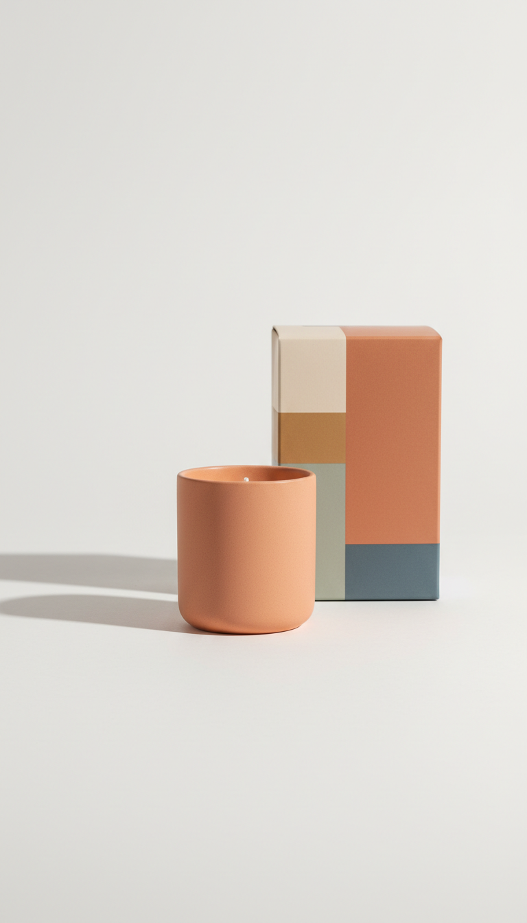 Apricot accent matte packaged candle