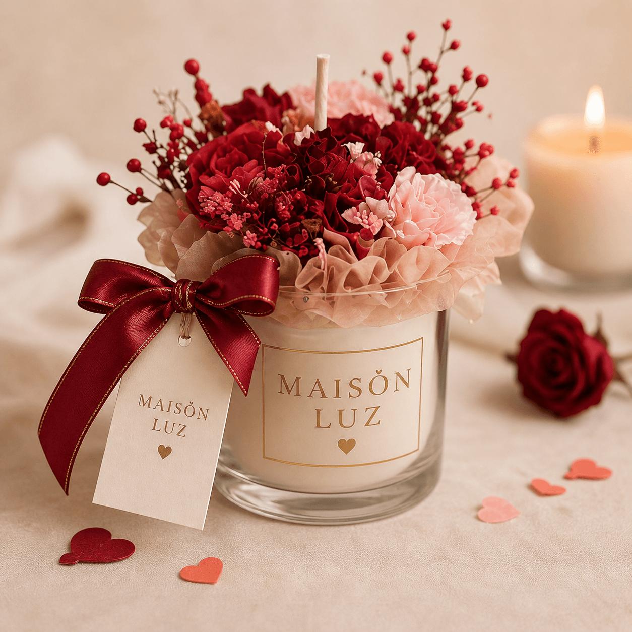 Floral Candle Jar | Rose & Amber